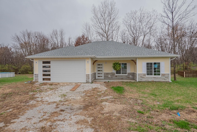 view of front of home featuring a front lawn and a porch