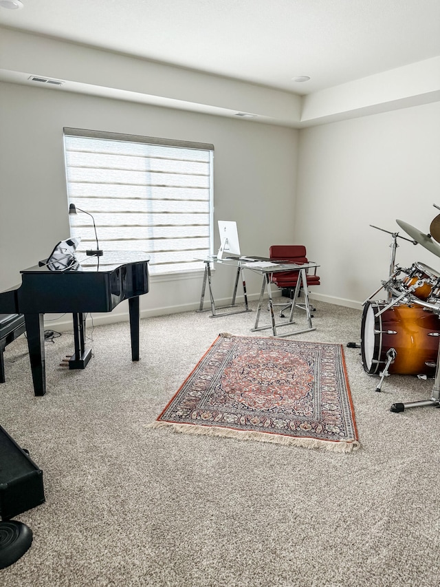 view of carpeted office