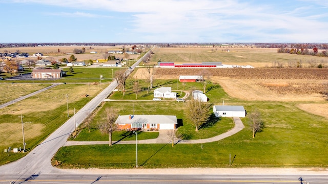 aerial view with a rural view