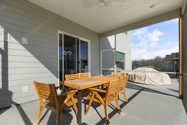 view of patio / terrace with ceiling fan