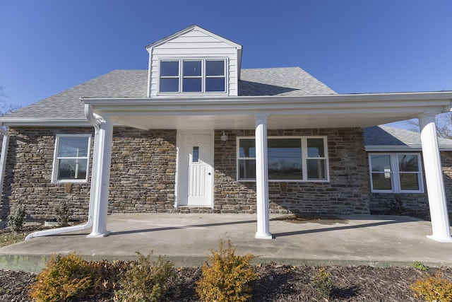 exterior space with a porch