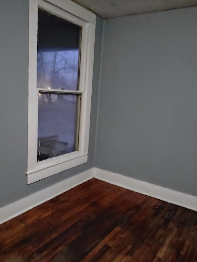 unfurnished room with hardwood / wood-style flooring