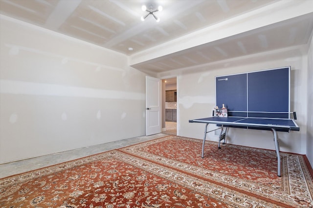 office area featuring concrete floors