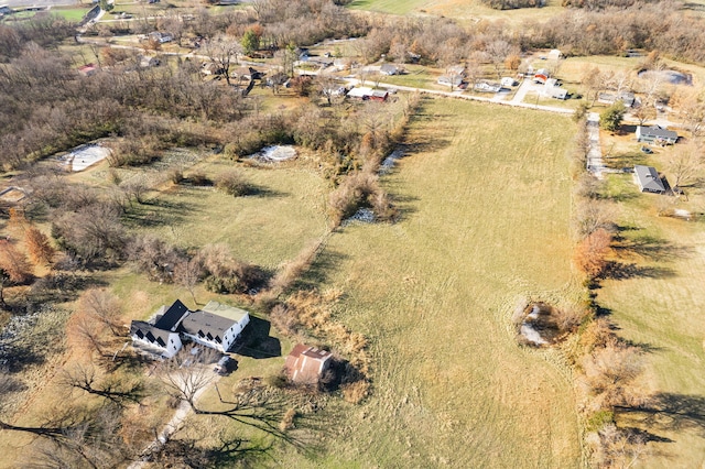 bird's eye view with a rural view