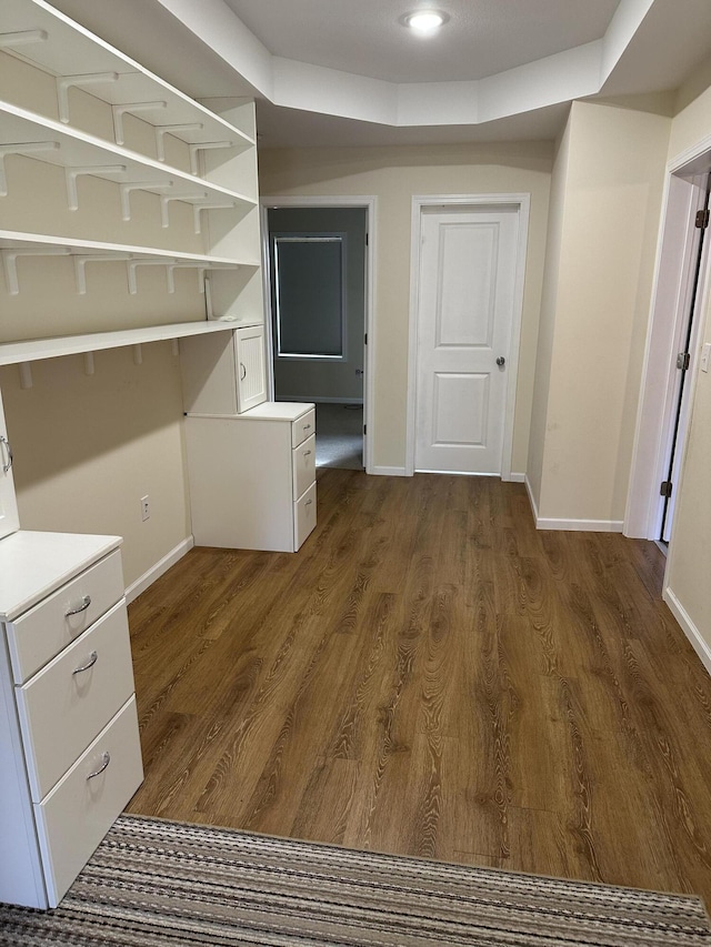 interior space featuring dark hardwood / wood-style flooring