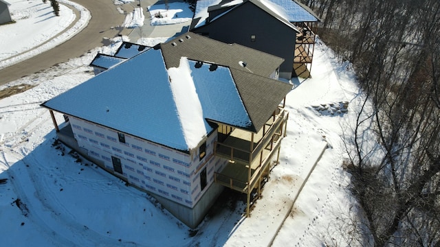 view of snowy aerial view