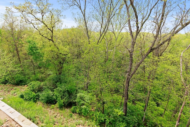 view of landscape with a forest view