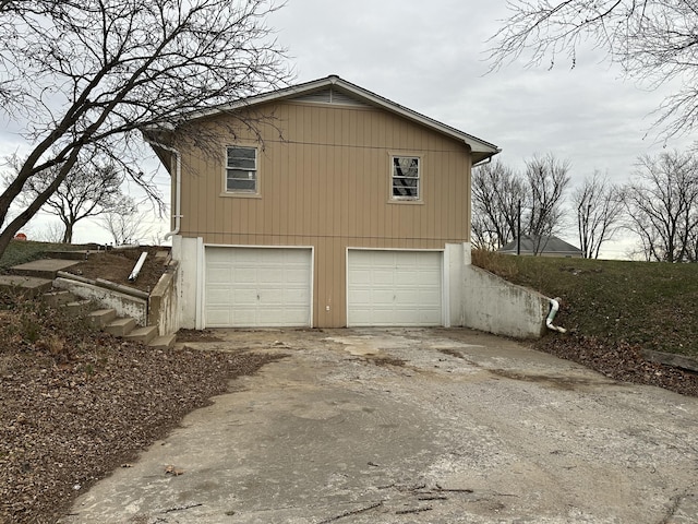 view of home's exterior with a garage