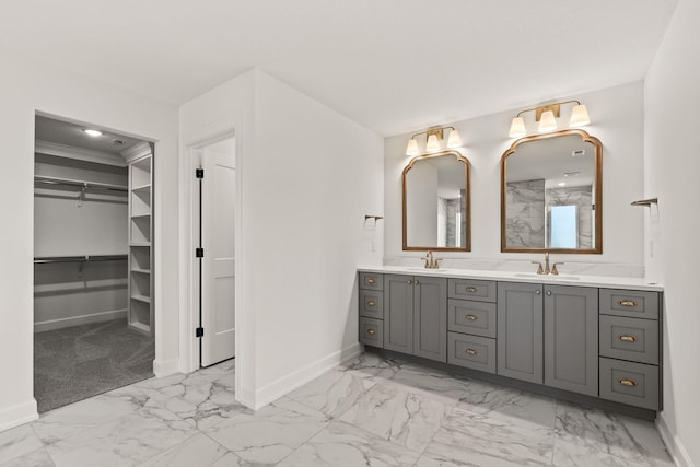 bathroom featuring built in features and vanity