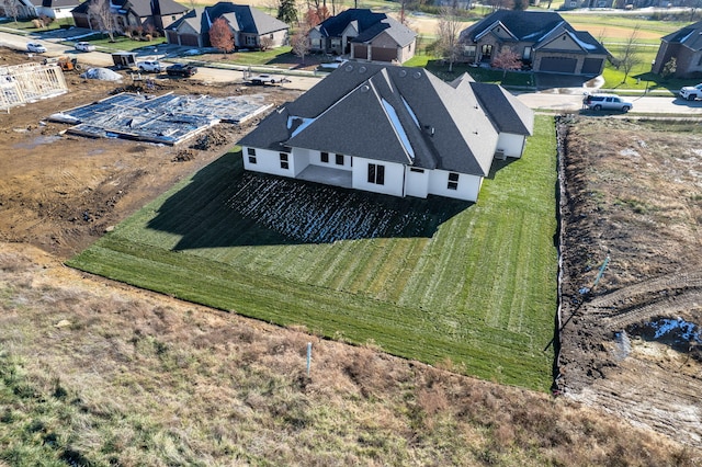 drone / aerial view with a rural view