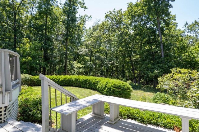 deck with a lawn