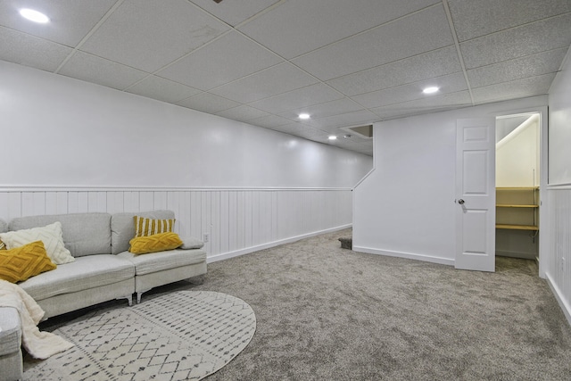 sitting room featuring carpet floors