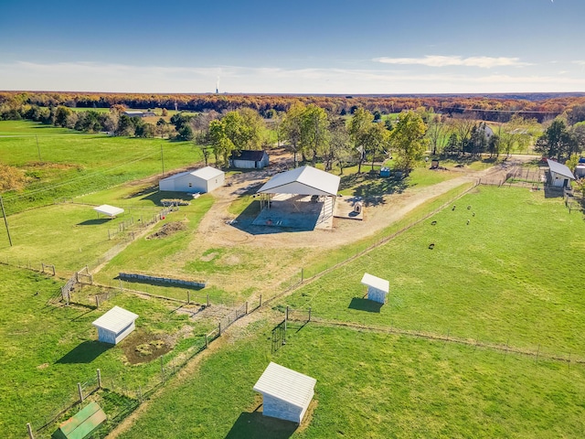 aerial view with a rural view