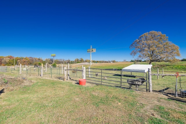 view of yard featuring a rural view