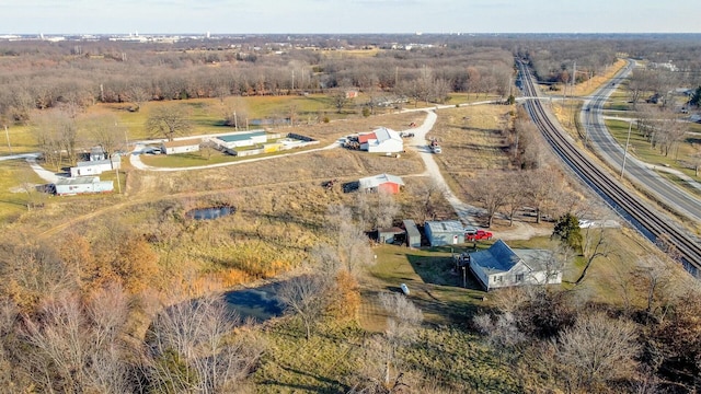 aerial view with a rural view