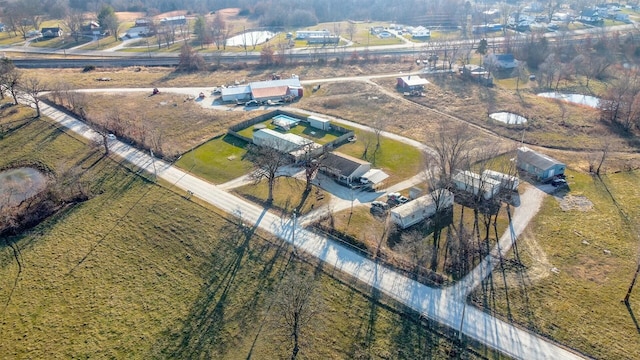 aerial view featuring a rural view