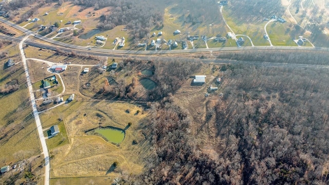 drone / aerial view featuring a rural view