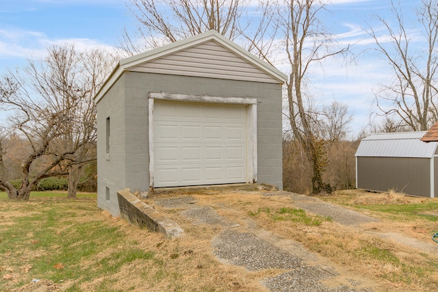 view of garage