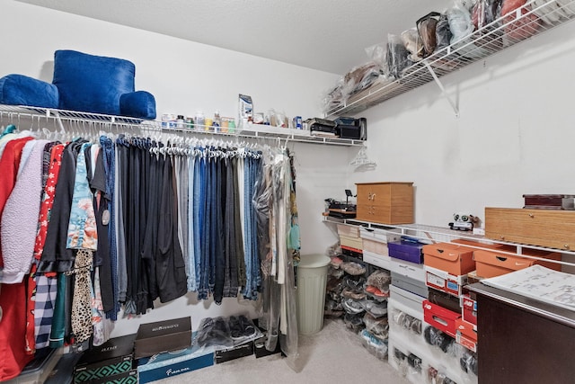 spacious closet with carpet flooring