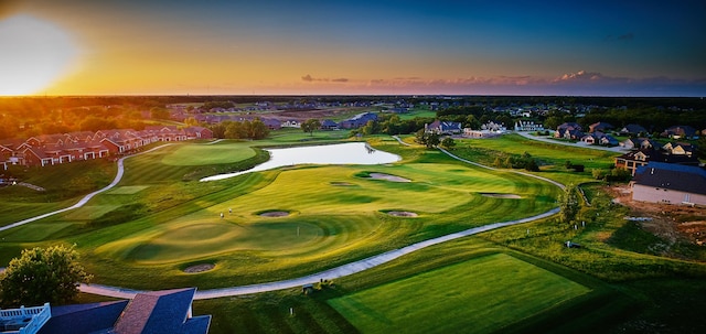 aerial view with view of golf course