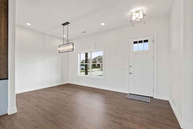 entryway featuring dark hardwood / wood-style flooring