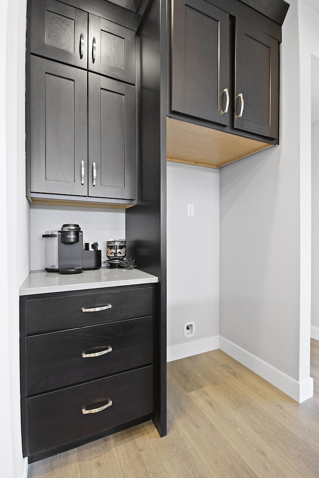 kitchen featuring light hardwood / wood-style flooring