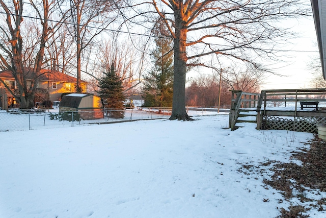 view of snowy yard