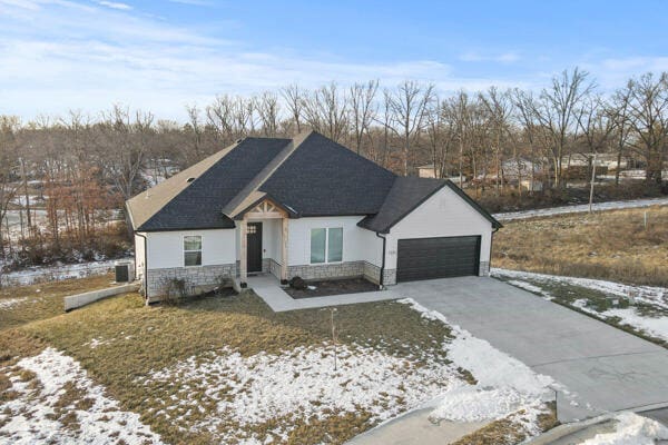 view of front of house with a garage