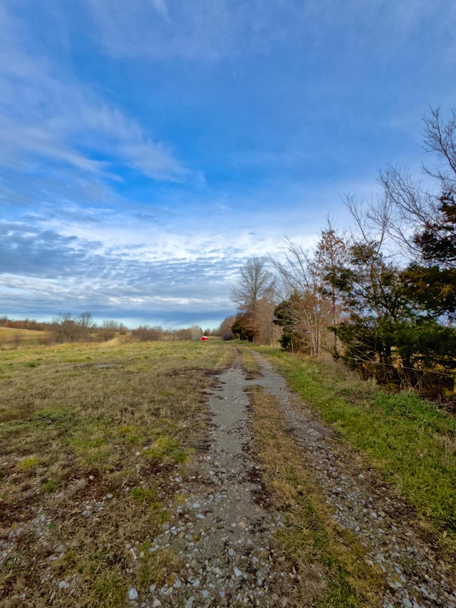 view of road featuring a rural view