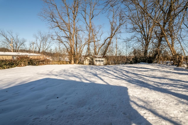 view of snowy yard