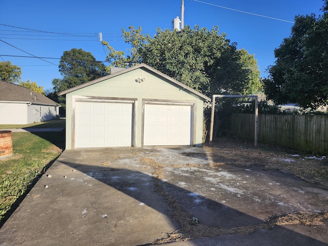 view of garage