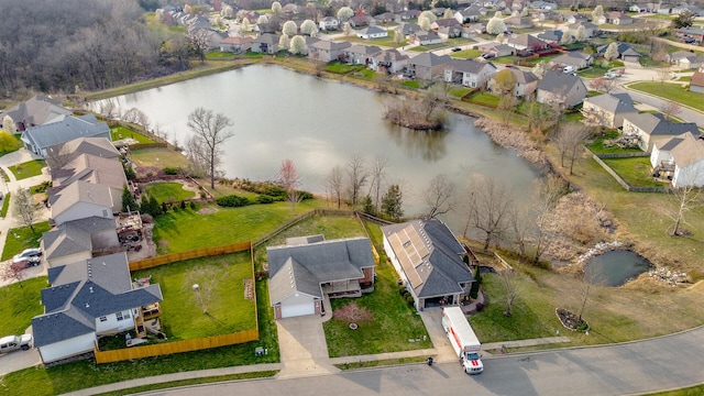 3103 Woods Crossing Dr, Columbia, MO 65202 - drone / aerial view featuring a water view and a residential view