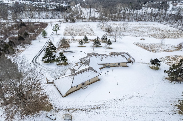 view of snowy aerial view