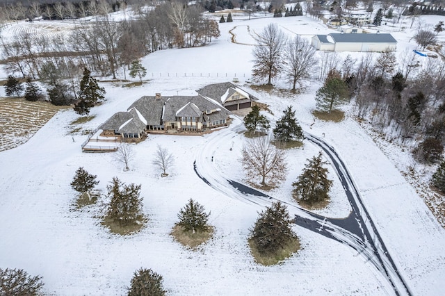 view of snowy aerial view