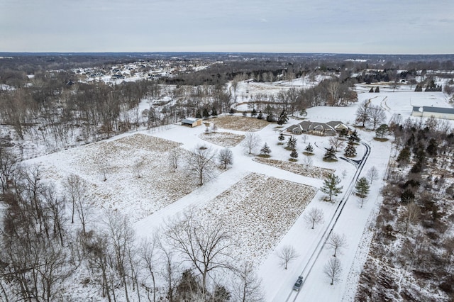 view of snowy aerial view