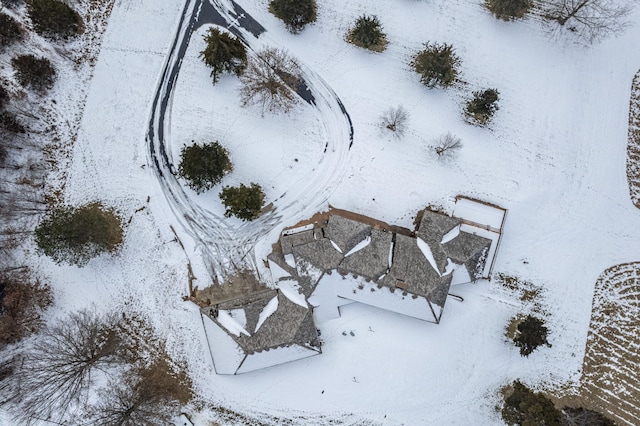 view of snowy aerial view