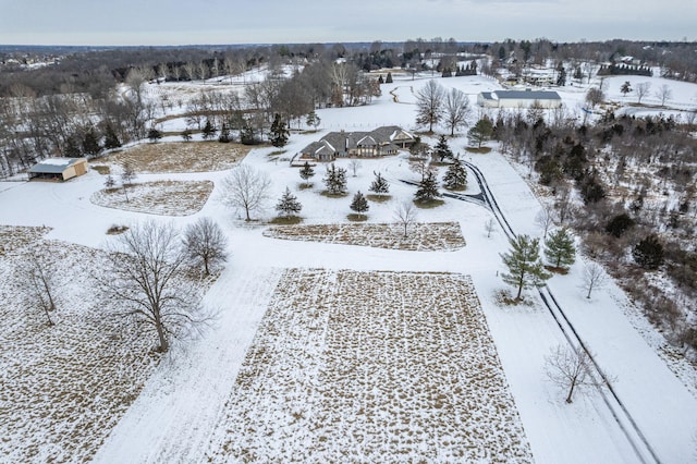 view of snowy aerial view