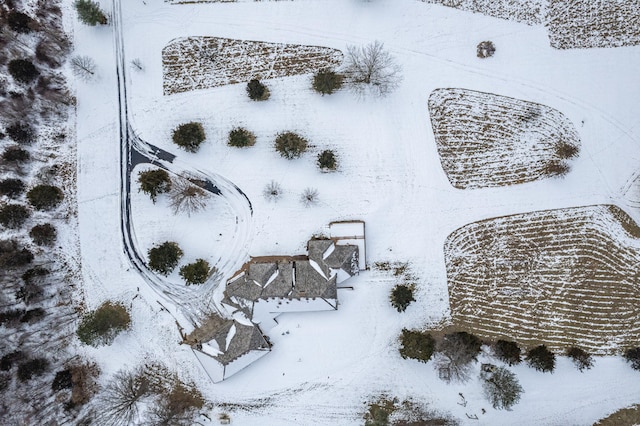 view of snowy aerial view