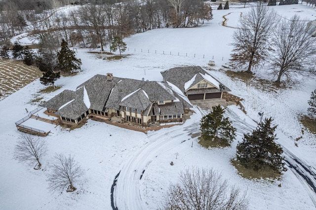 view of snowy aerial view