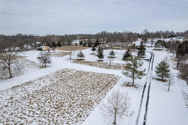 view of snowy aerial view