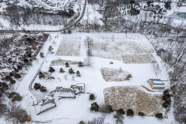 view of snowy aerial view