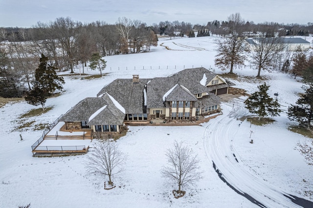 view of snowy aerial view