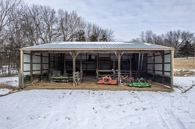 view of snow covered structure