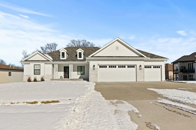 view of front of house with a garage