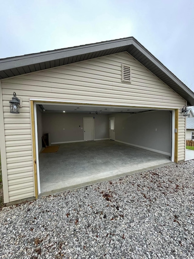 view of garage