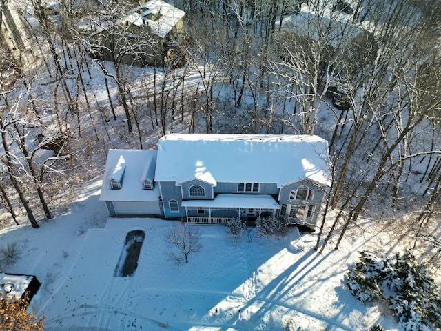 view of snowy aerial view