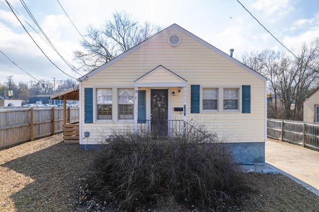 view of bungalow-style house