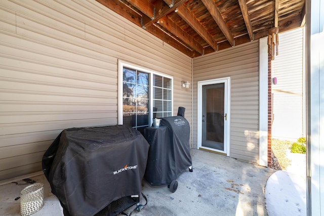 view of patio / terrace with a grill