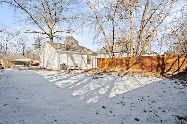 view of snowy yard