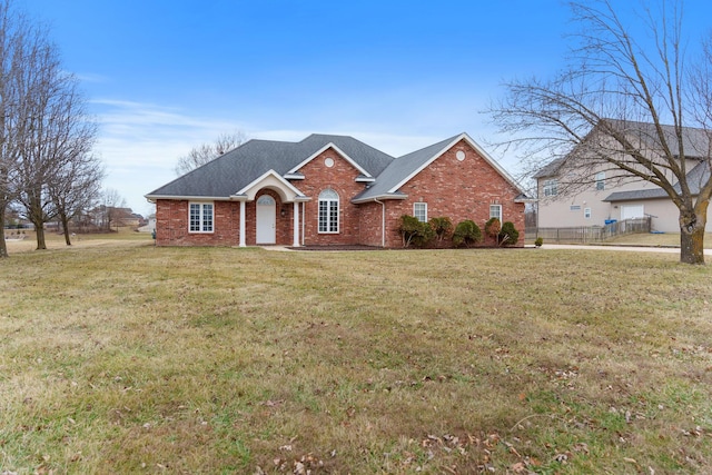 view of front of home with a front yard